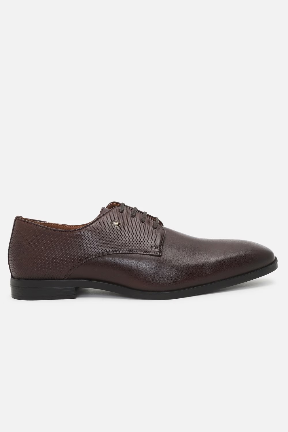 Men Brown Leather Lace Up Shoes-Brown