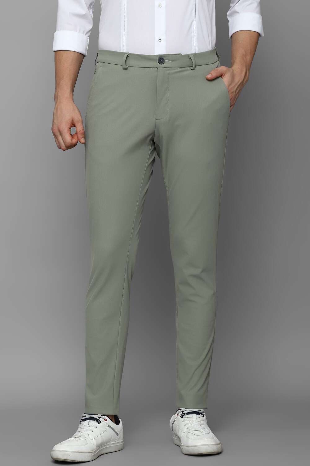 Men Green Slim Fit Solid Flat Front Casual Trousers-Green 1 38384-men-green-slim-fit-solid-flat-front-casual-trousers-green-1.jpg