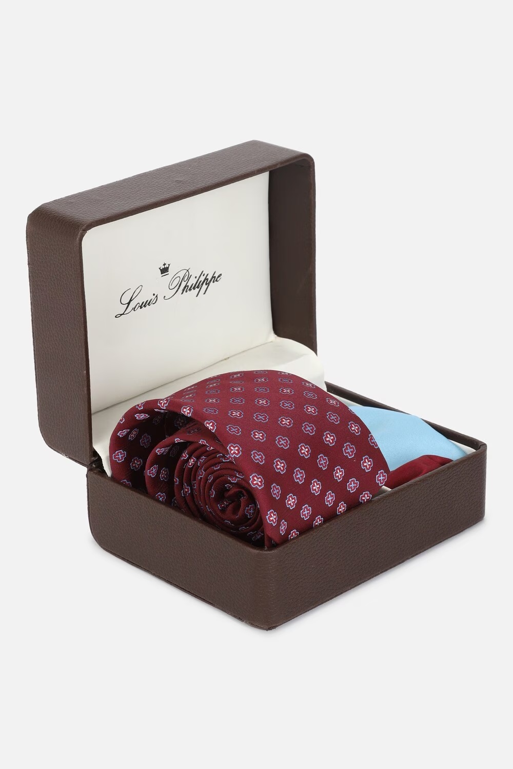 Men Maroon Embroidered Tie and Pocket Square-Maroon
