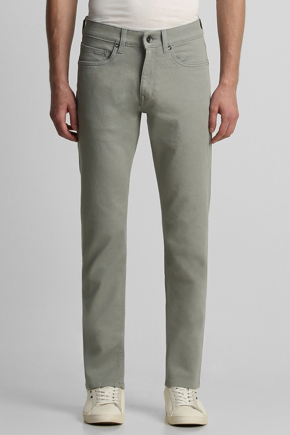 Men Green Dark Slim Fit Jeans-Green