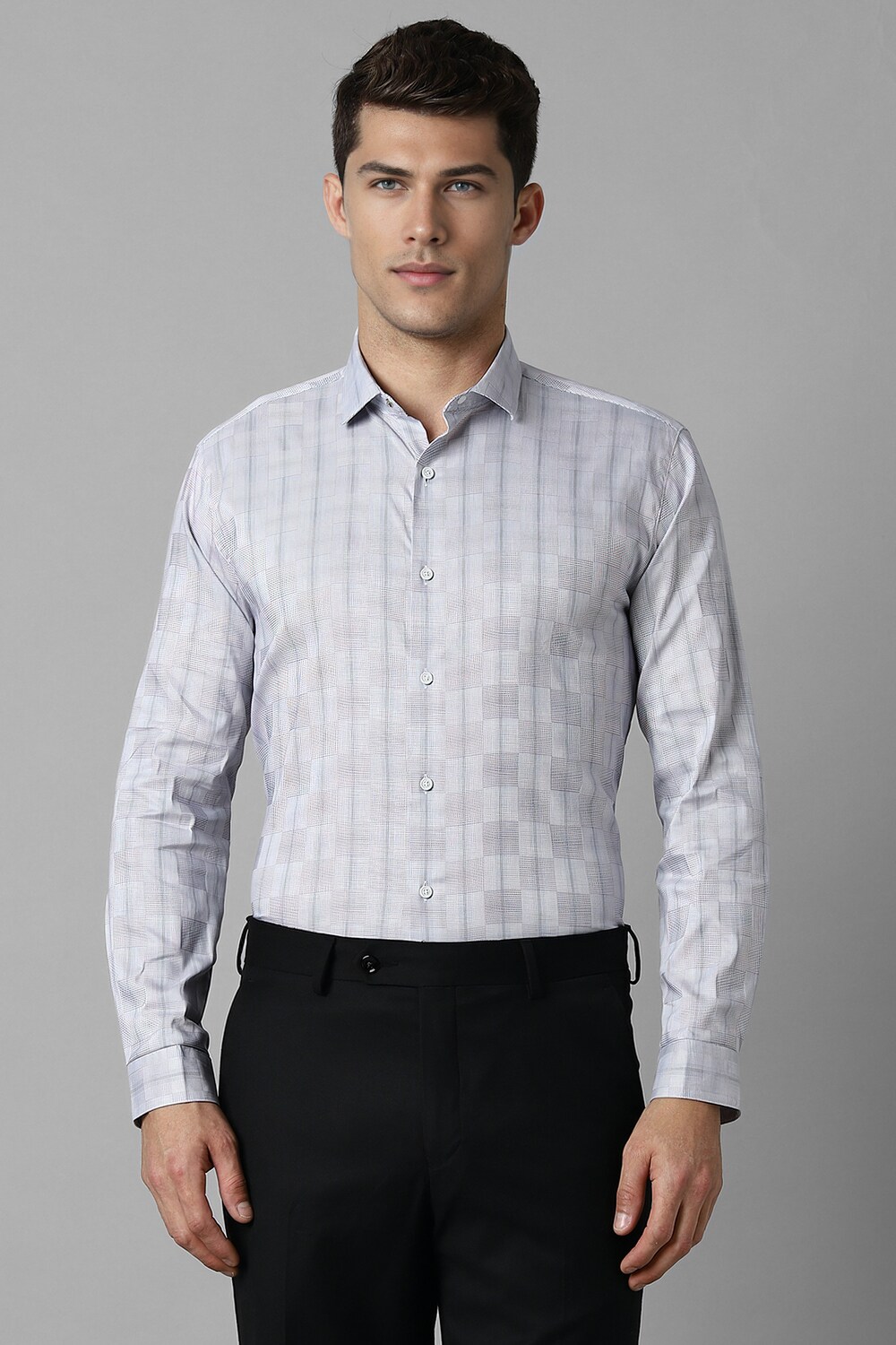 Men Grey Super Slim Fit Check Full Sleeves Formal Shirt-Grey 1 39189-men-grey-super-slim-fit-check-full-sleeves-formal-shirt-grey-1.jpg