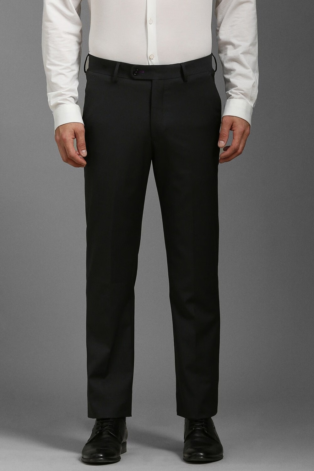 Men Black Slim Fit Check Flat Front Formal Trousers-Black 1 39379-men-black-slim-fit-check-flat-front-formal-trousers-black-1.jpg