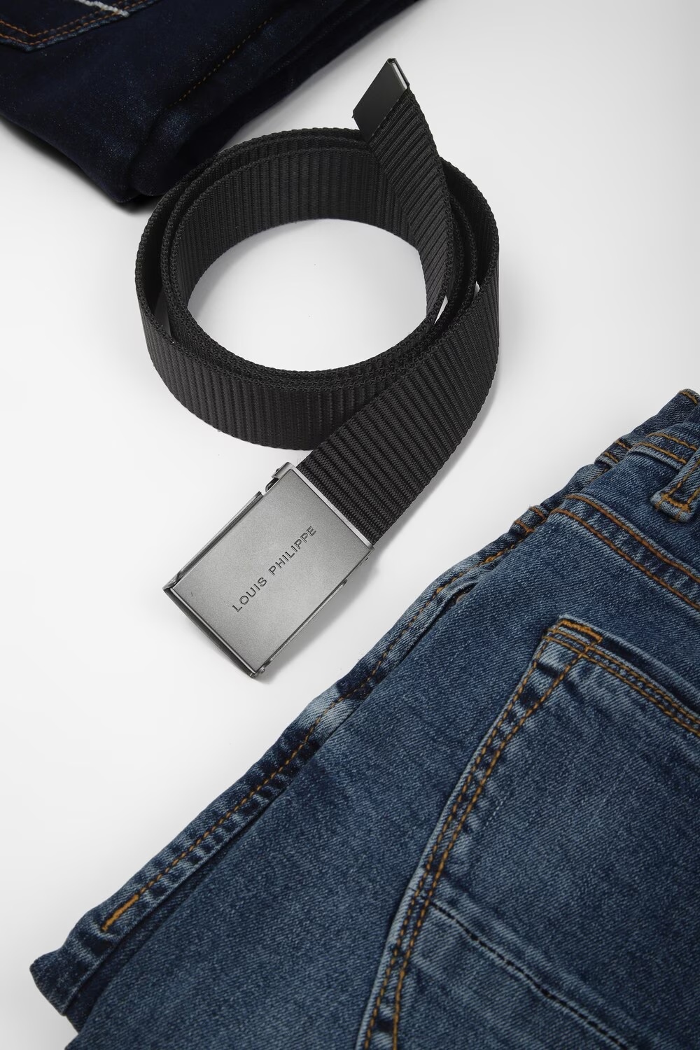 Men Black Solid 100% Polyamide Casual Belt-Black