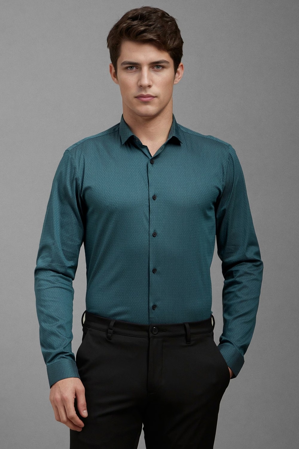 Men Green Super Slim Fit Print Full Sleeves Casual Shirt-Green 1 39801-men-green-super-slim-fit-print-full-sleeves-casual-shirt-green-1.jpg