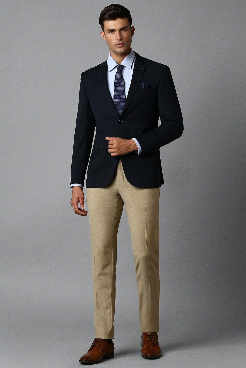 Men Black Slim Fit Solid Formal Blazer-Black