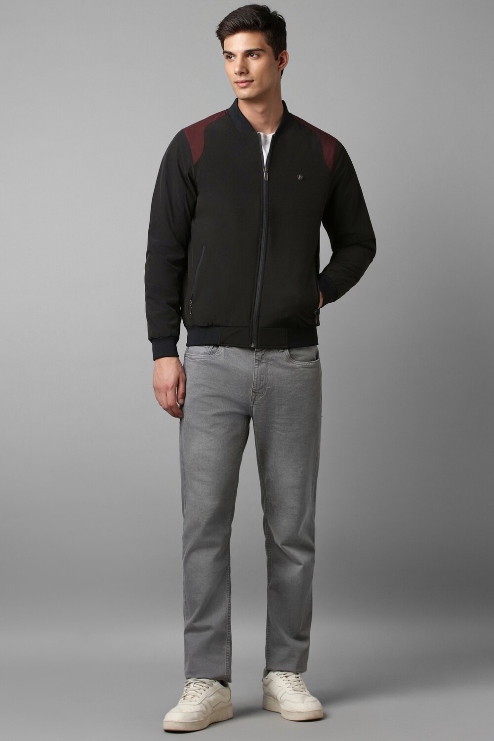 Men Casual Black Print Jackets-Black