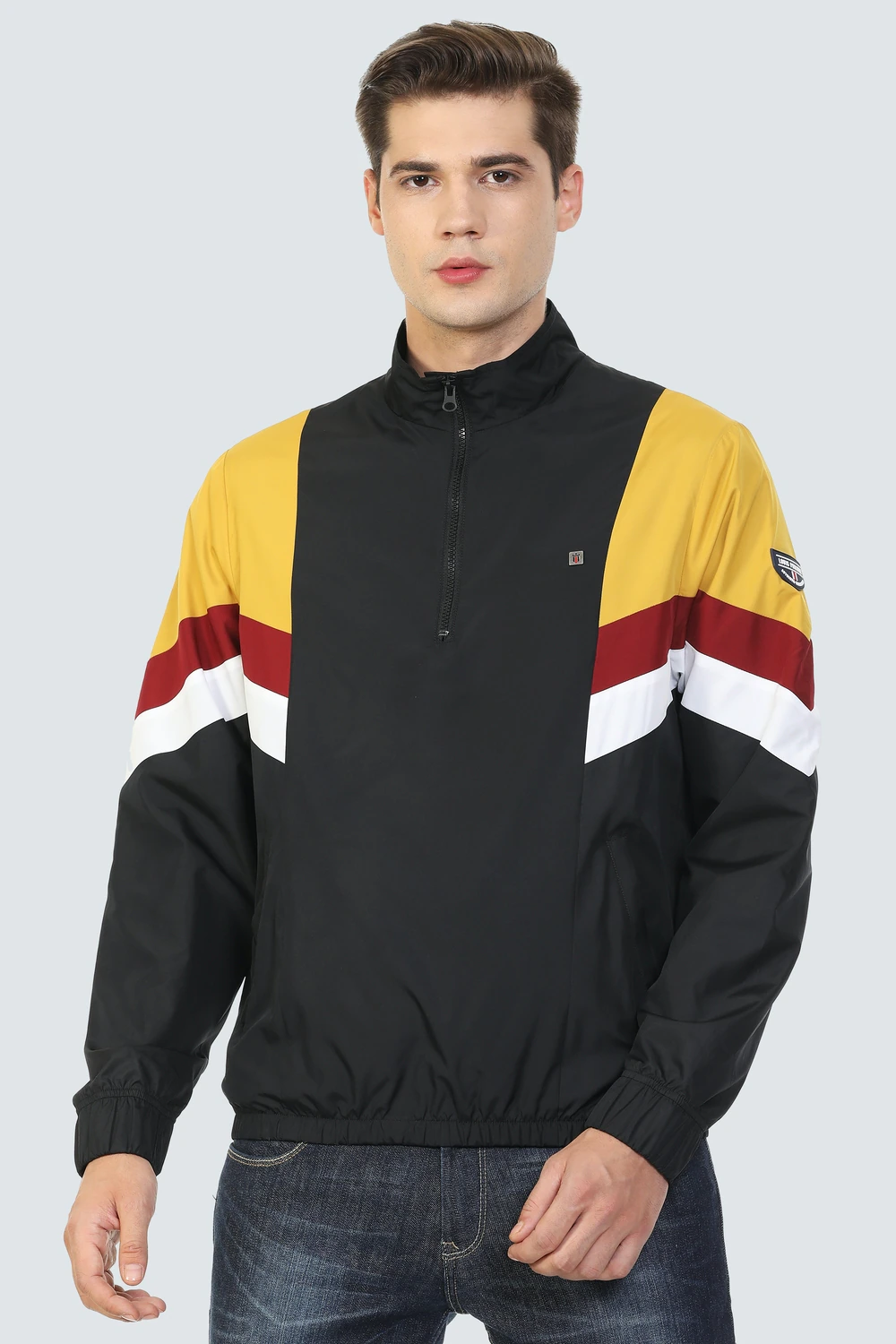 Men Casual Black Solid Jackets-Black