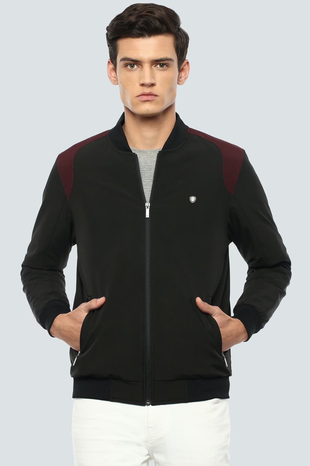 Men Casual Black Print Jackets-Black