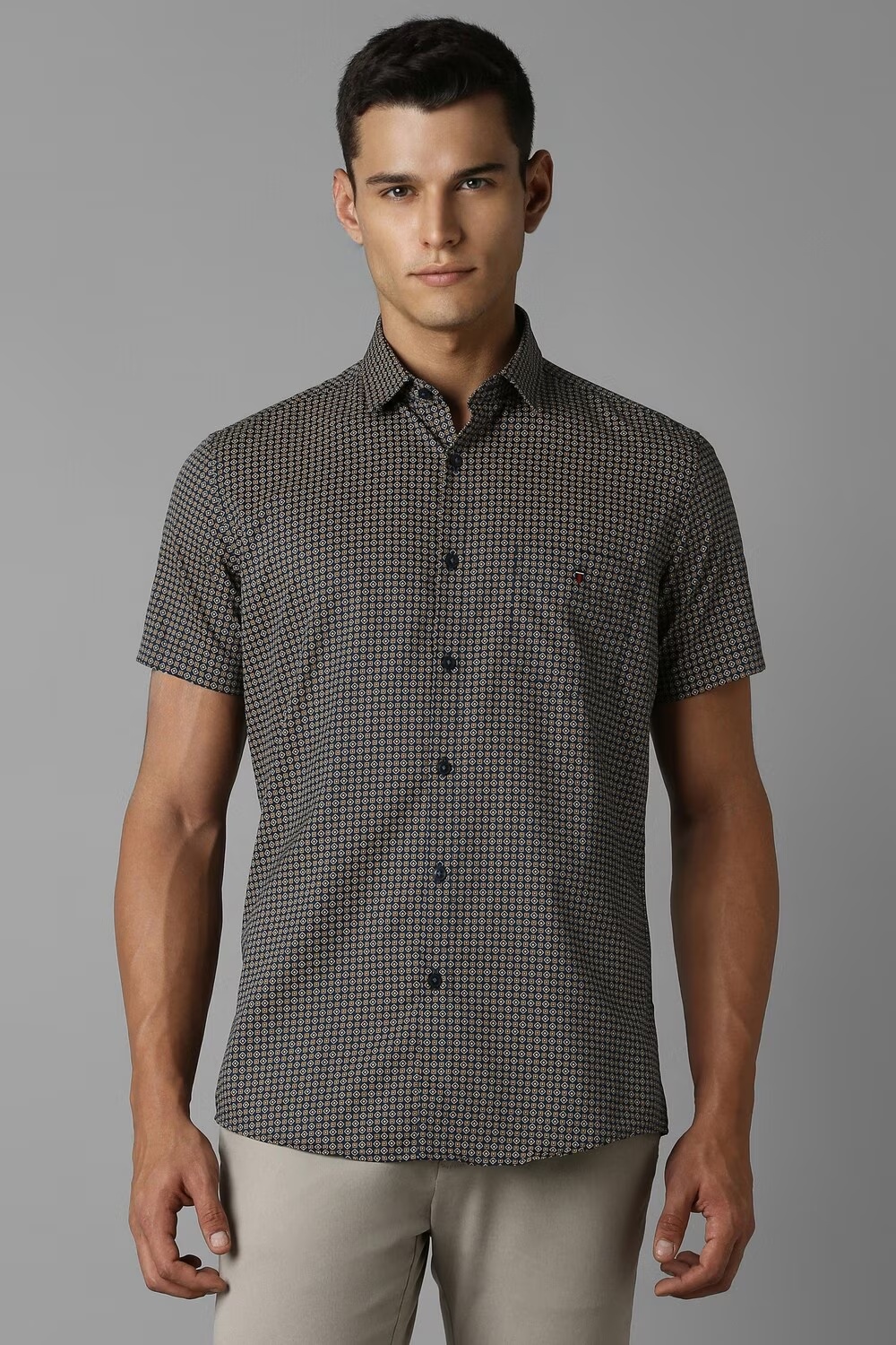 Men Black Slim Fit Print Half Sleeves Casual Shirt-Black 1 4174-men-black-slim-fit-print-half-sleeves-casual-shirt-black-1.jpg
