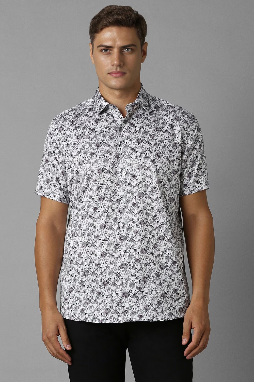 Men White Classic Fit Print Half Sleeves Formal Shirt-White 1 41764-men-white-classic-fit-print-half-sleeves-formal-shirt-white-1.jpg