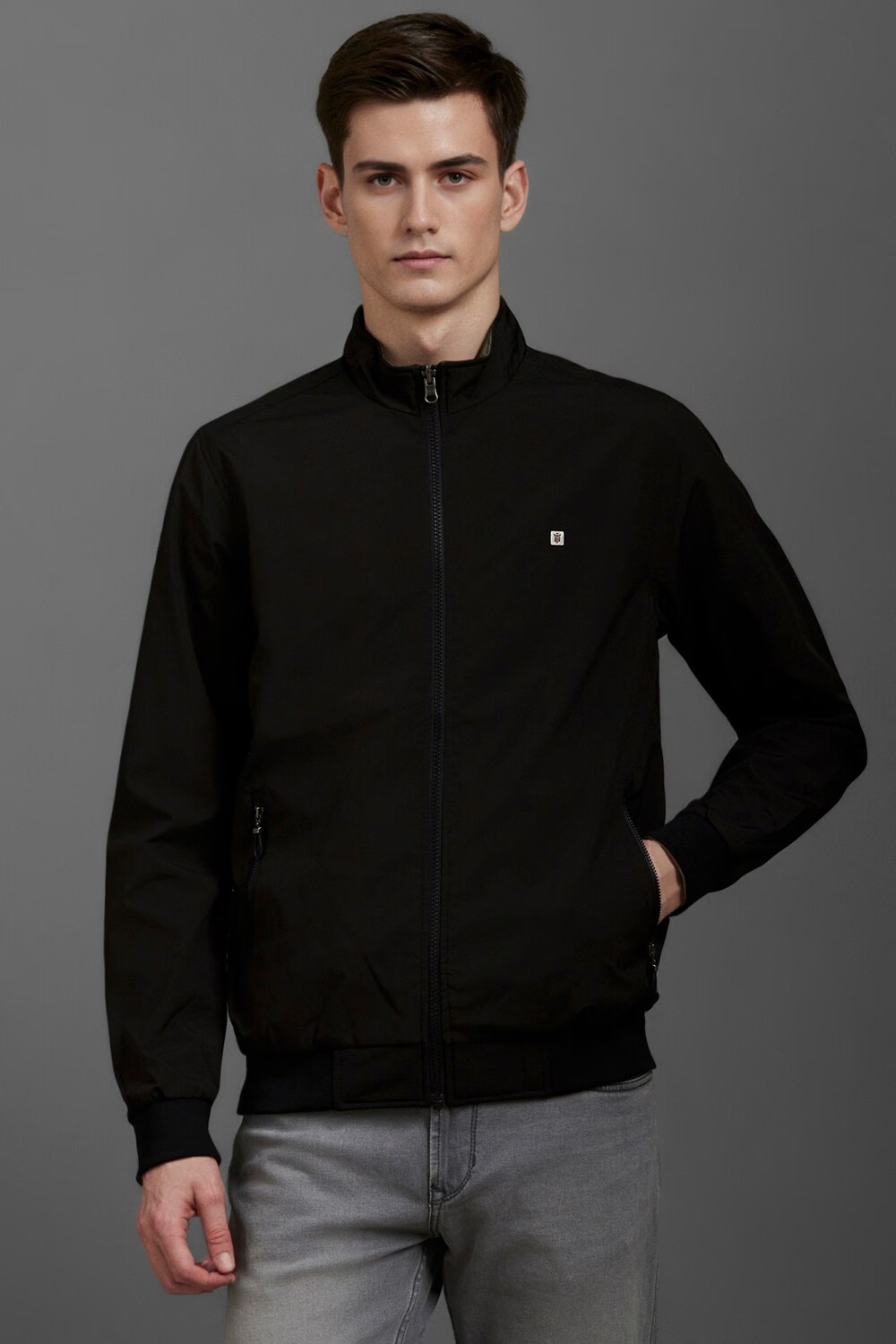 Men Casual Brown Solid Jackets-Brown