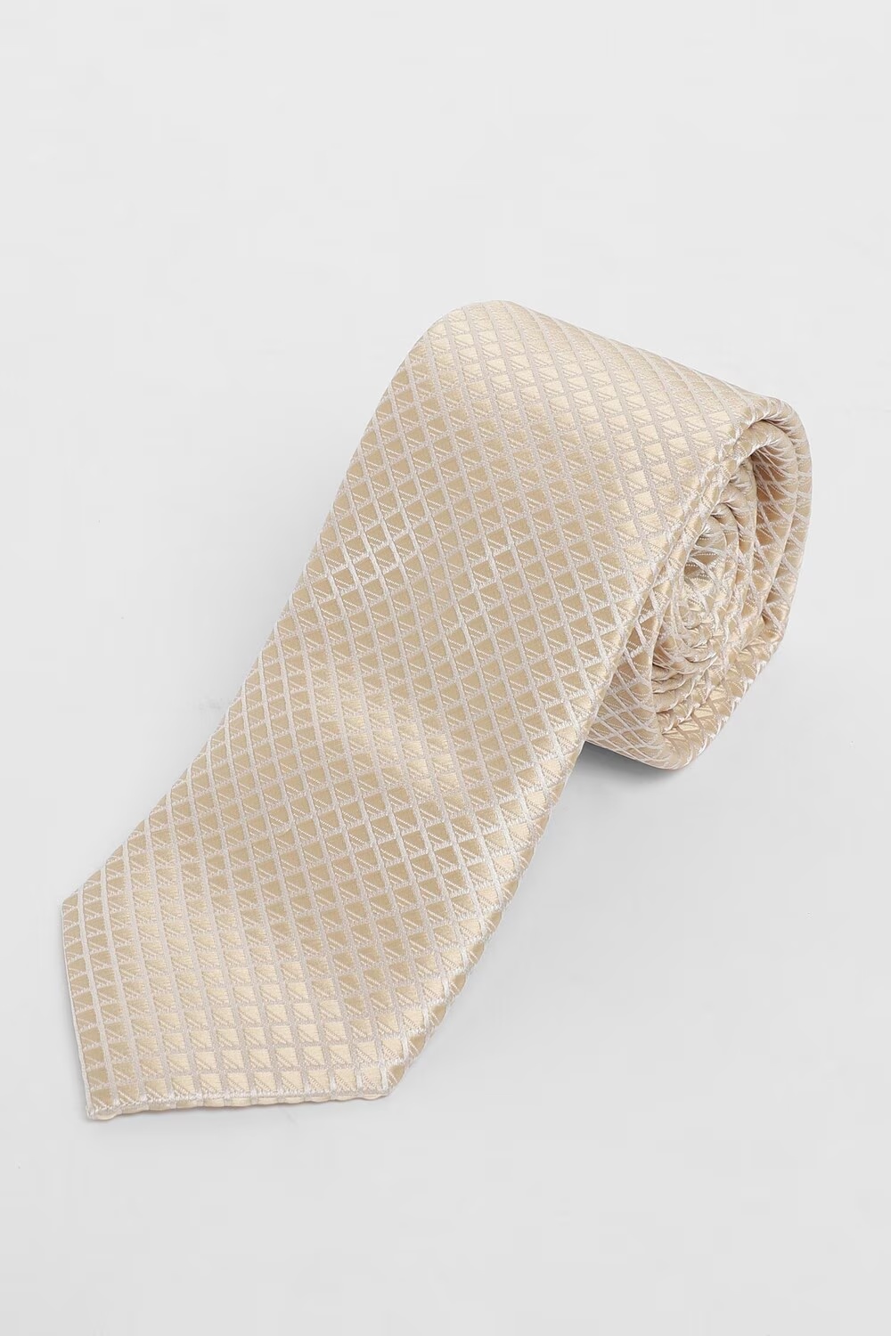 Men Beige Embroidered Tie-Beige