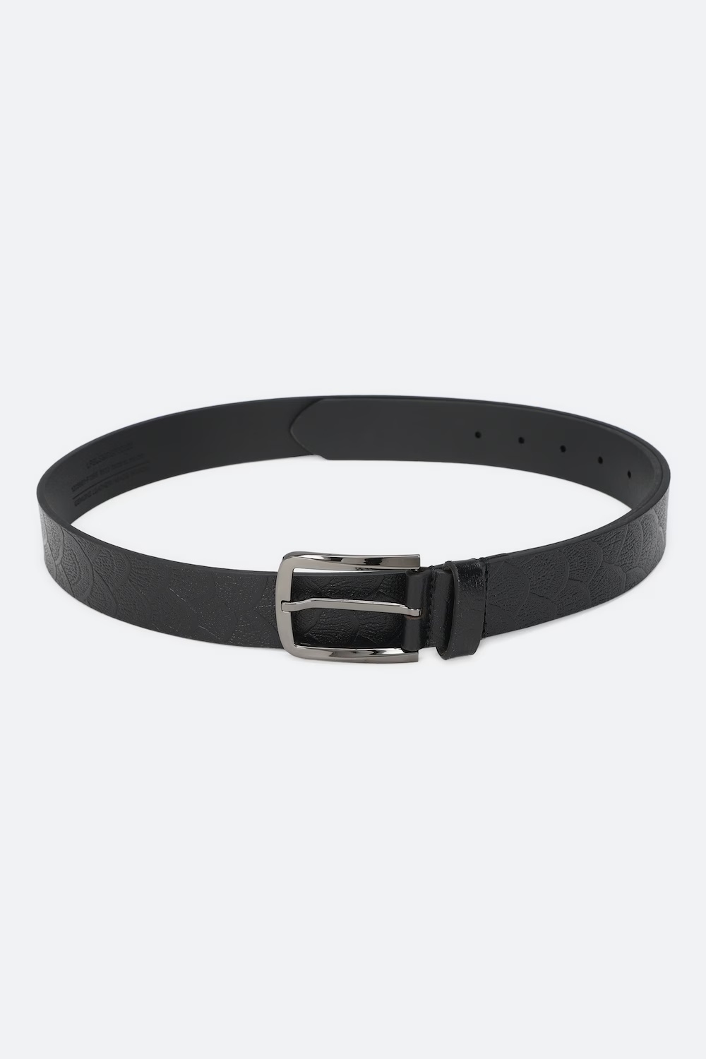 Men Black Solid Genuine Leather Casual Belt-Black