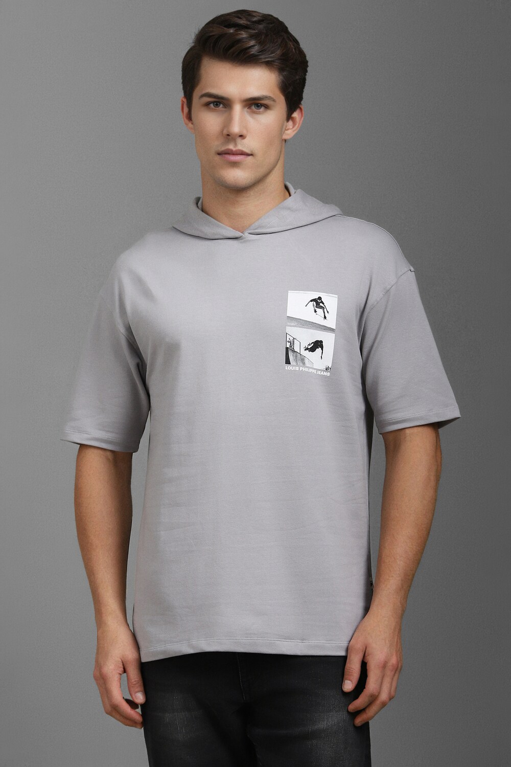 Men Grey Graphic Print Stylized Neck T-shirt-Grey 1 42303-men-grey-graphic-print-stylized-neck-t-shirt-grey-1.jpg