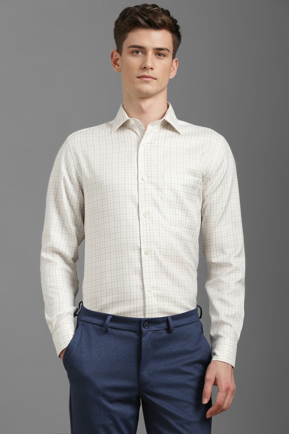 Men White Classic Fit Check Full Sleeves Formal Shirt-White 1 42365-men-white-classic-fit-check-full-sleeves-formal-shirt-white-1.jpg