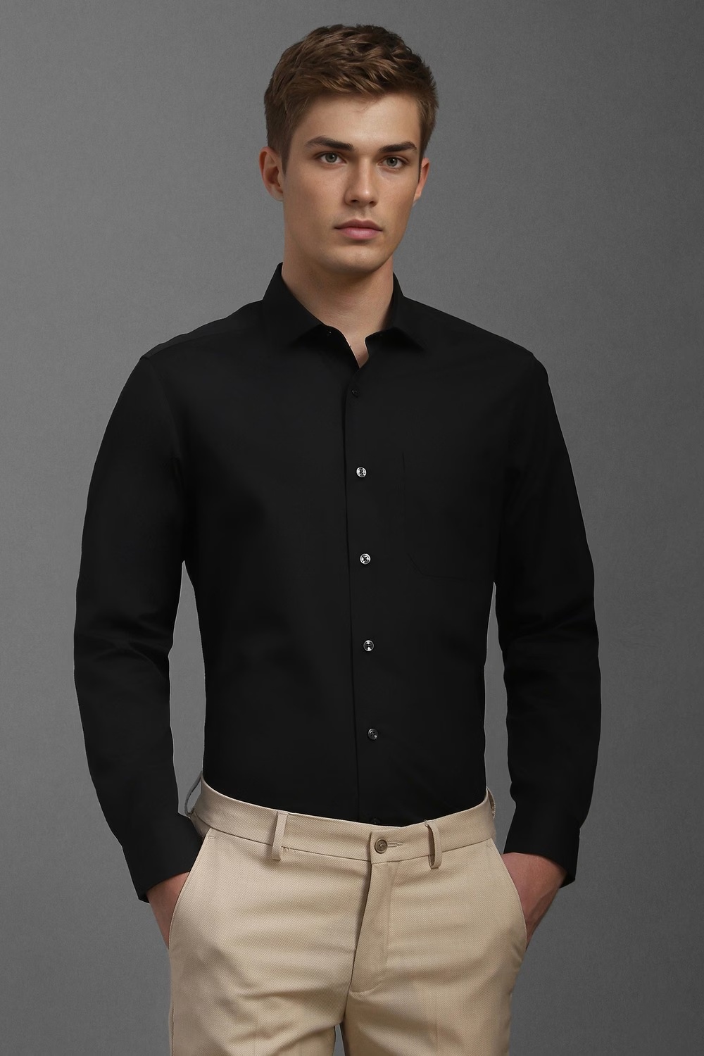 Men Black Classic Fit Solid Full Sleeves Formal Shirt-Black 1 42604-men-black-classic-fit-solid-full-sleeves-formal-shirt-black-1.jpg