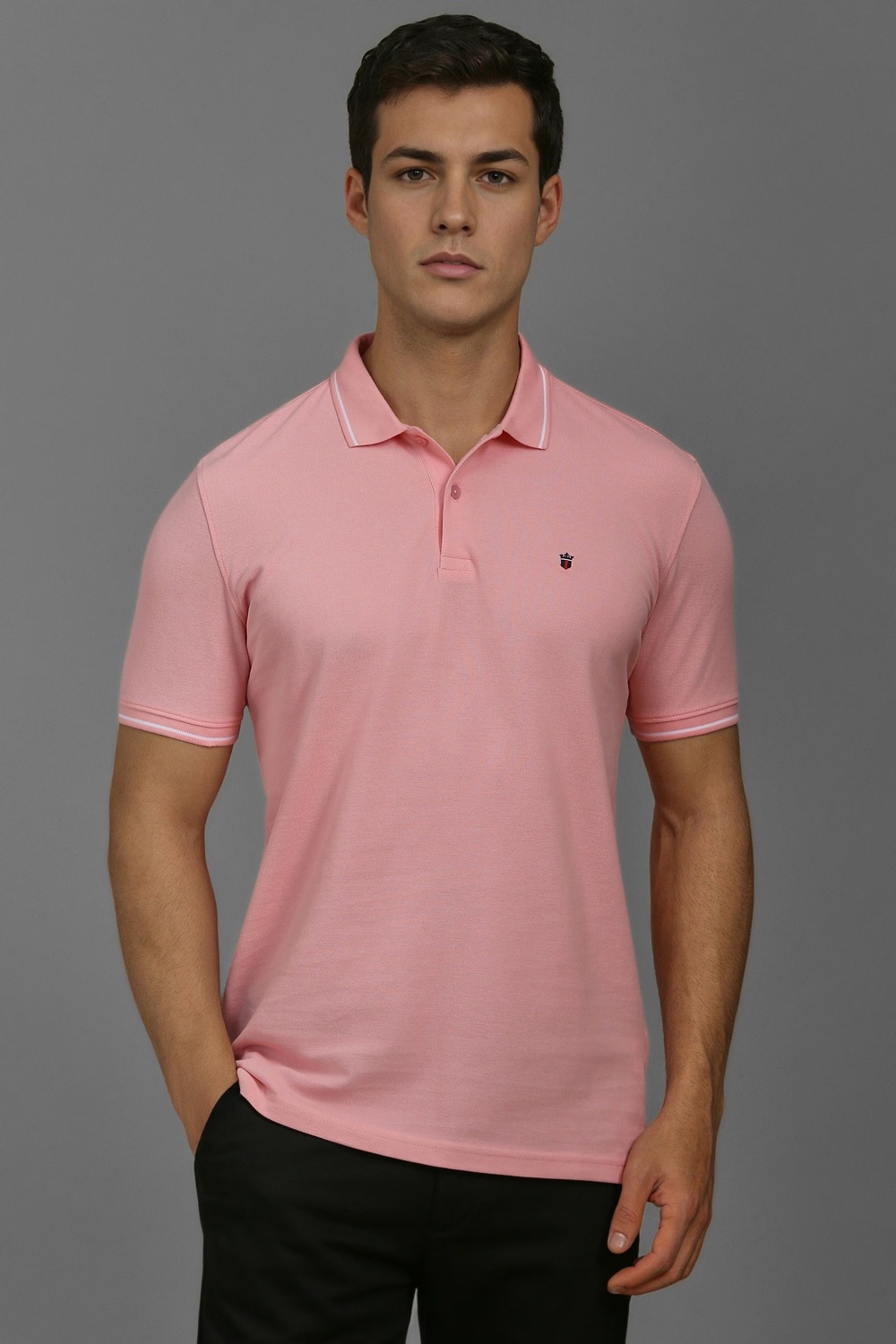 Men Pink Textured Polo Neck T-shirt-Pink 1 42690-men-pink-textured-polo-neck-t-shirt-pink-1.jpg