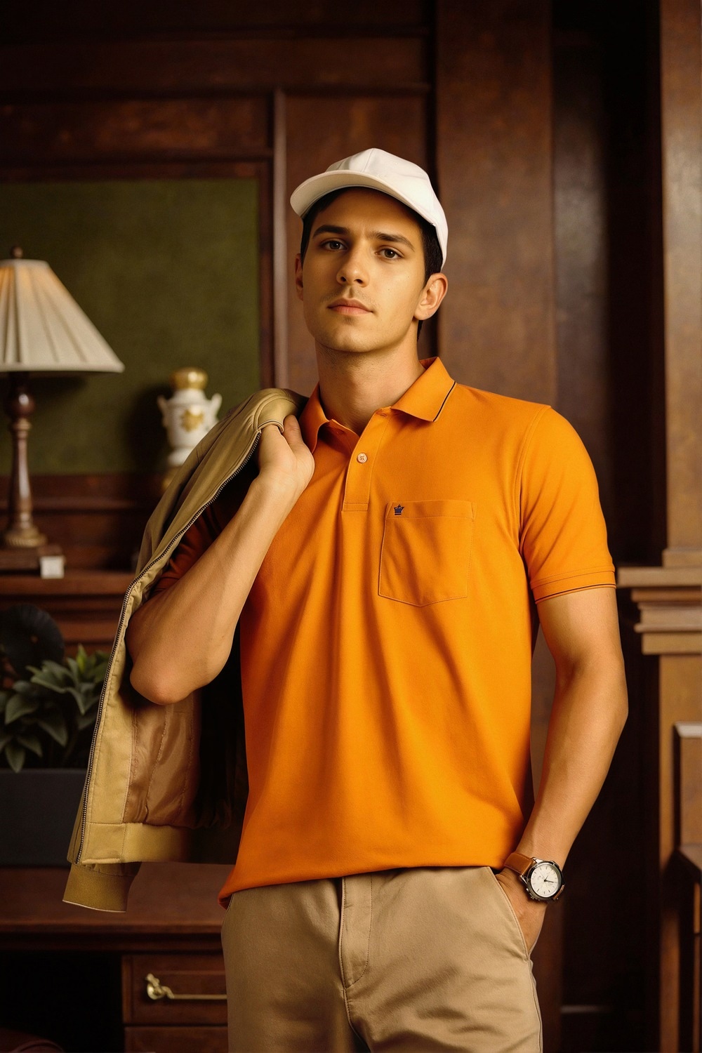 Men Orange Solid Polo Neck T-shirt-Orange 1 42996-men-orange-solid-polo-neck-t-shirt-orange-1.jpg