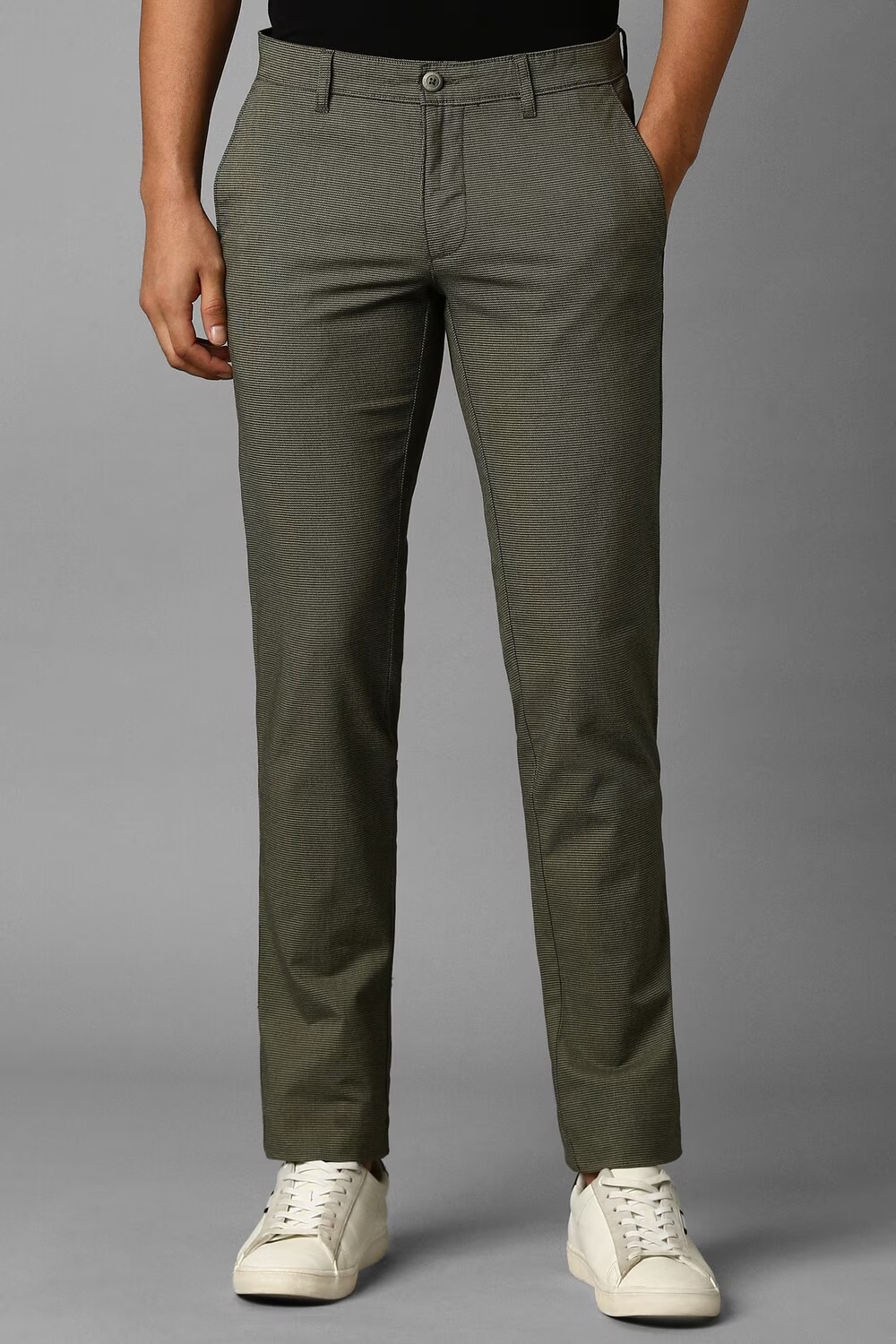 Men Grey Slim Fit Stripe Flat Front Casual Trousers-Grey 1 43014-men-grey-slim-fit-stripe-flat-front-casual-trousers-grey-1.jpg