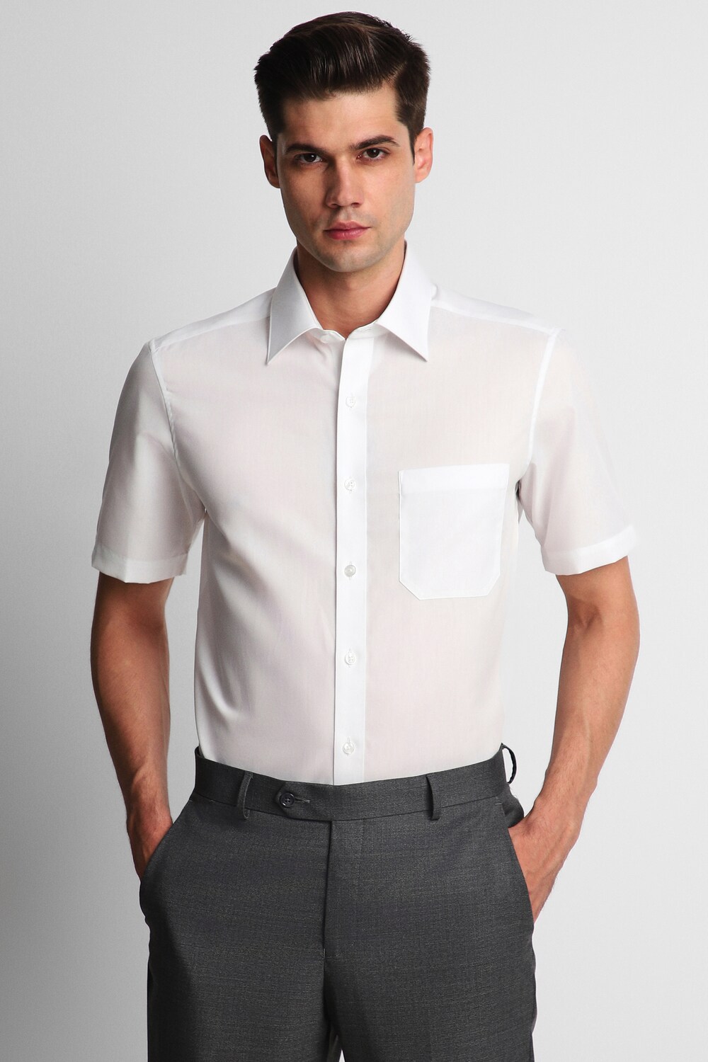Men White Classic Fit Textured Half Sleeves Formal Shirt-White 1 43031-men-white-classic-fit-textured-half-sleeves-formal-shirt-white-1.jpg