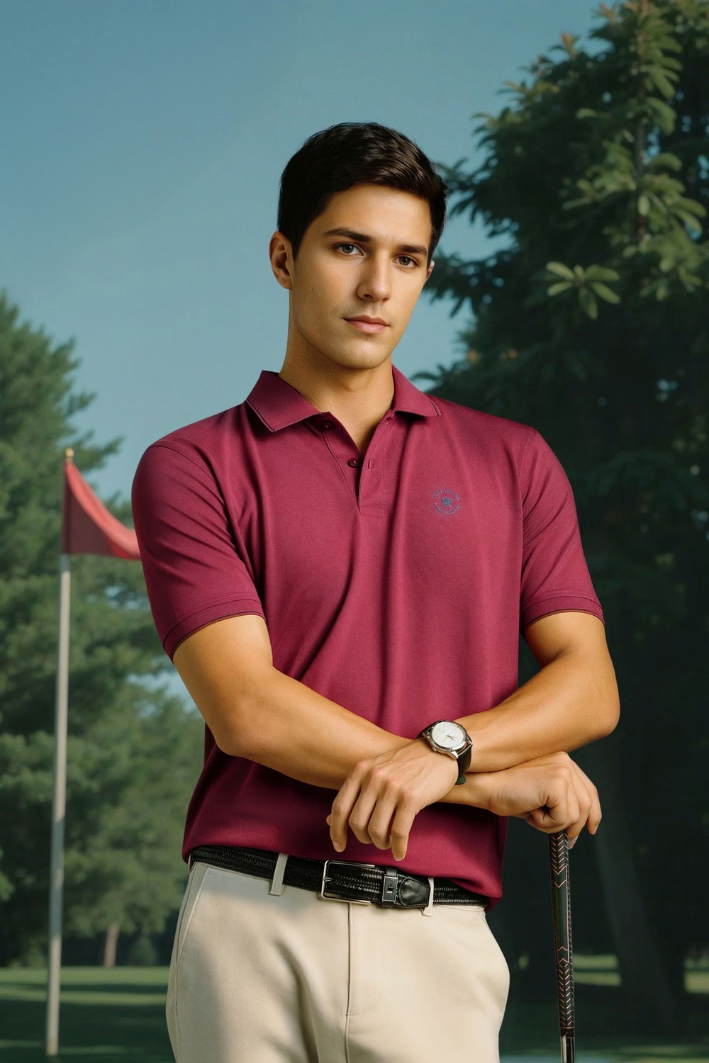 Men Maroon Solid Polo Neck T-shirt-Maroon 1 43134-men-maroon-solid-polo-neck-t-shirt-maroon-1.jpg