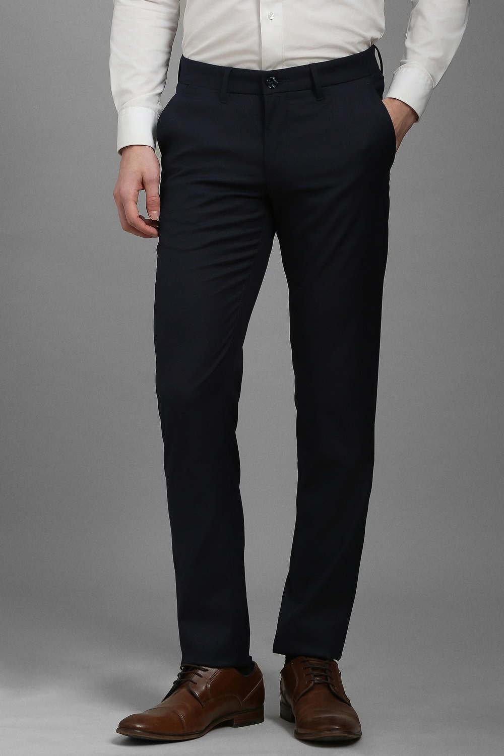 Men Navy Slim Fit Solid Flat Front Casual Trousers-Navy 1 43184-men-navy-slim-fit-solid-flat-front-casual-trousers-navy-1.jpg