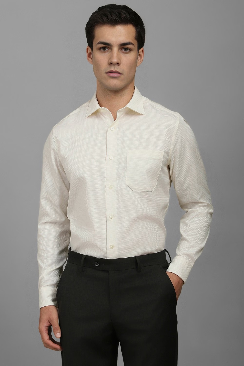 Men Cream Classic Fit Textured Full Sleeves Formal Shirt-Cream 1 43200-men-cream-classic-fit-textured-full-sleeves-formal-shirt-cream-1.jpg