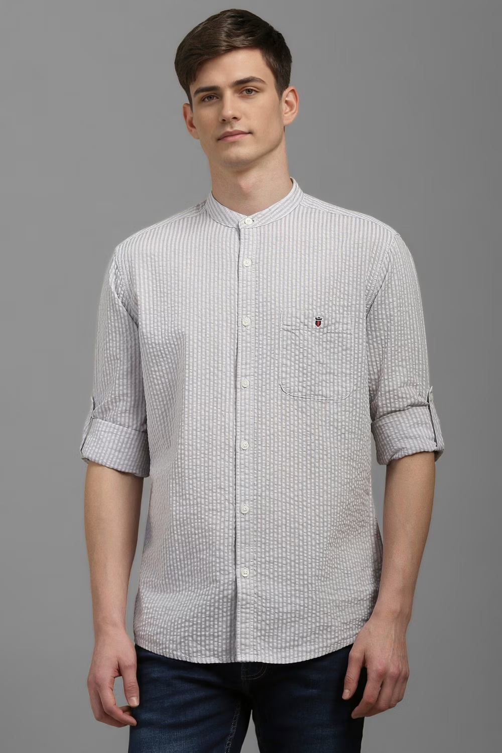 Men Grey Slim Fit Stripe Full Sleeves Casual Shirt-Grey 1 43218-men-grey-slim-fit-stripe-full-sleeves-casual-shirt-grey-1.jpg