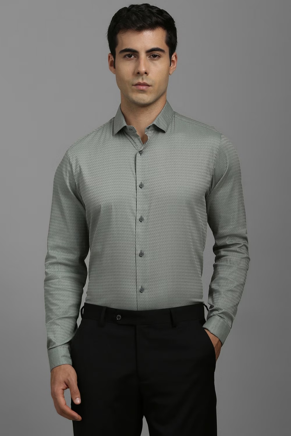 Men Grey Super Slim Fit Textured Full Sleeves Casual Shirt-Grey 1 43265-men-grey-super-slim-fit-textured-full-sleeves-casual-shirt-grey-1.jpg