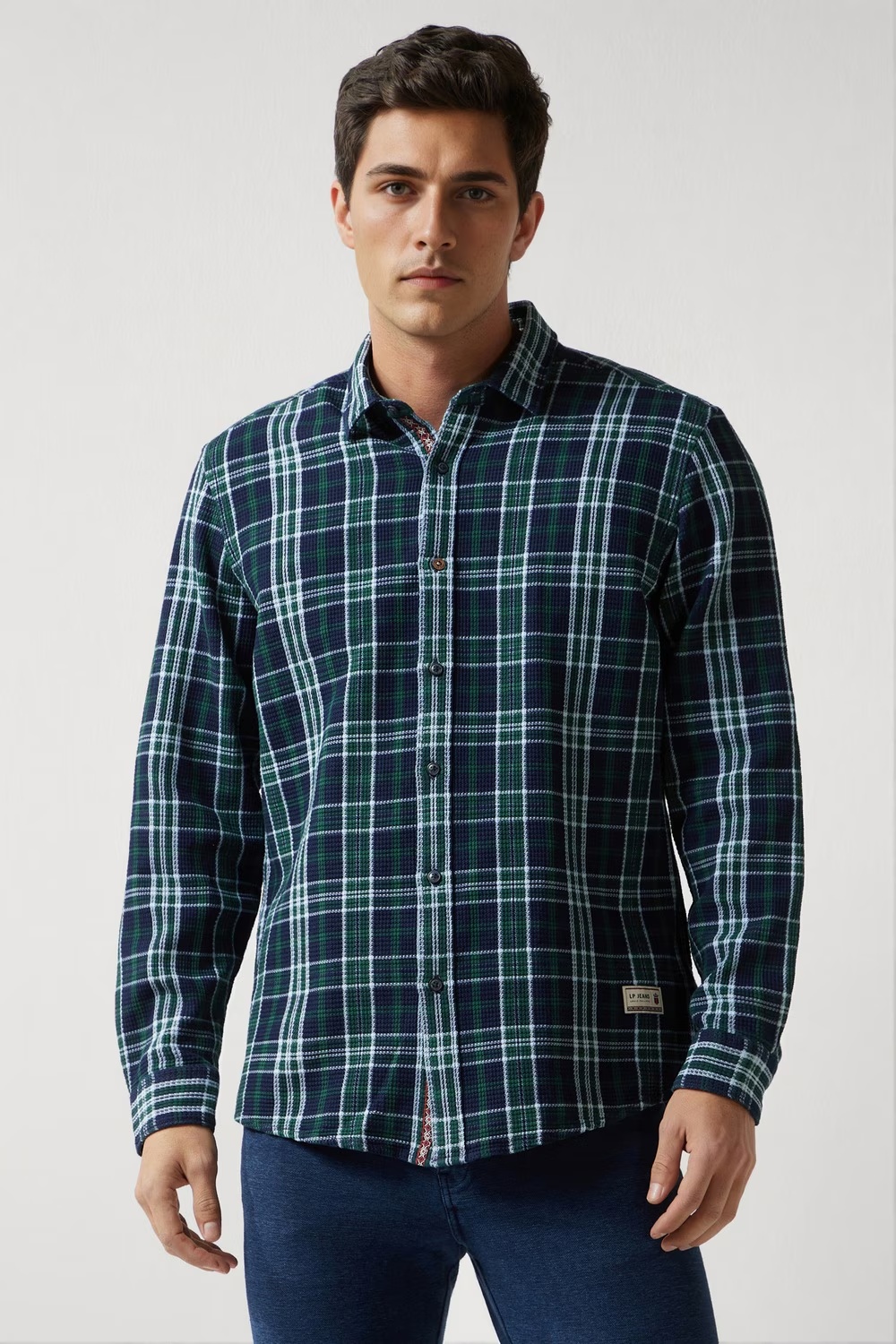 43274-men-navy-slim-fit-check-full-sleeves-casual-shirt-navy-1.webp