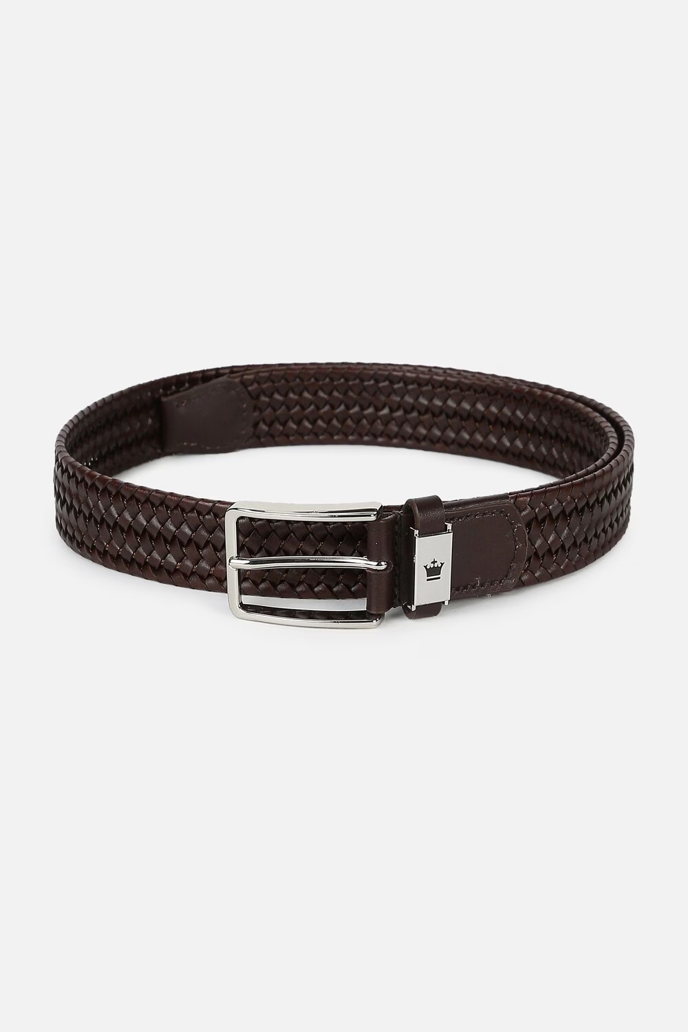 Men Brown Solid Genuine Leather Casual Belt-Brown
