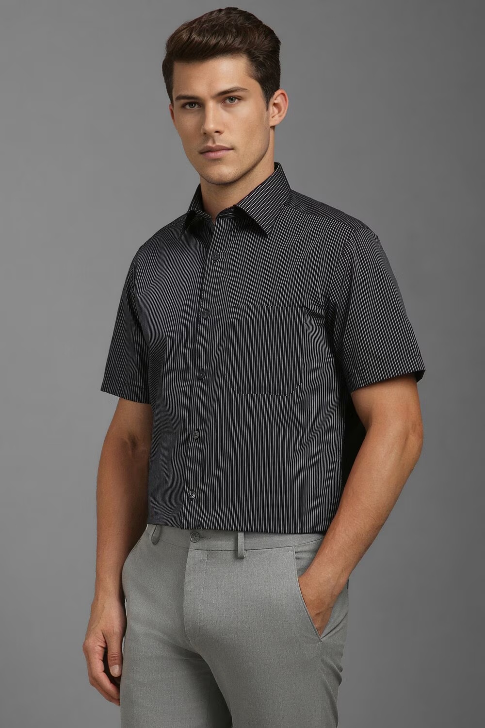 43689-men-black-classic-fit-stripe-half-sleeves-formal-shirt-black-1.jpg