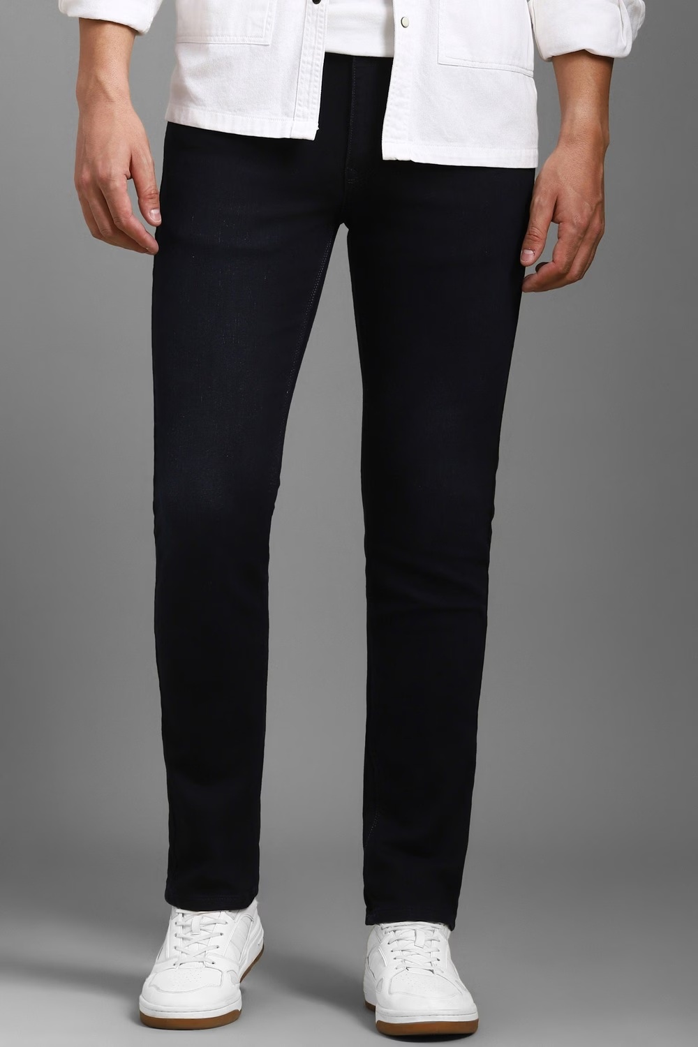 Men Navy Dark Slim Fit Jeans-Navy