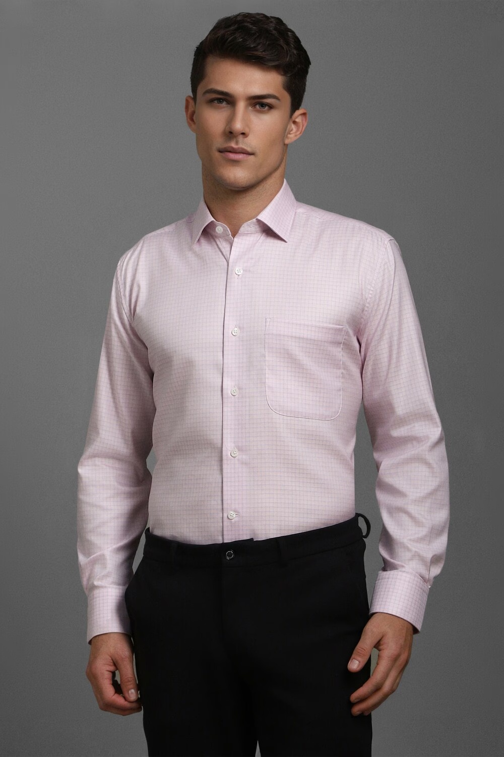 Men Pink Classic Fit Check Full Sleeves Formal Shirt-Pink 1 44898-men-pink-classic-fit-check-full-sleeves-formal-shirt-pink-1.jpg