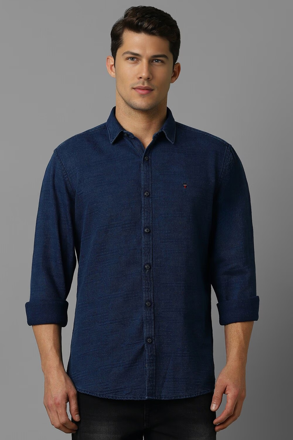 Men Navy Slim Fit Textured Full Sleeves Casual Shirt-Navy 1 44950-men-navy-slim-fit-textured-full-sleeves-casual-shirt-navy-1.jpg