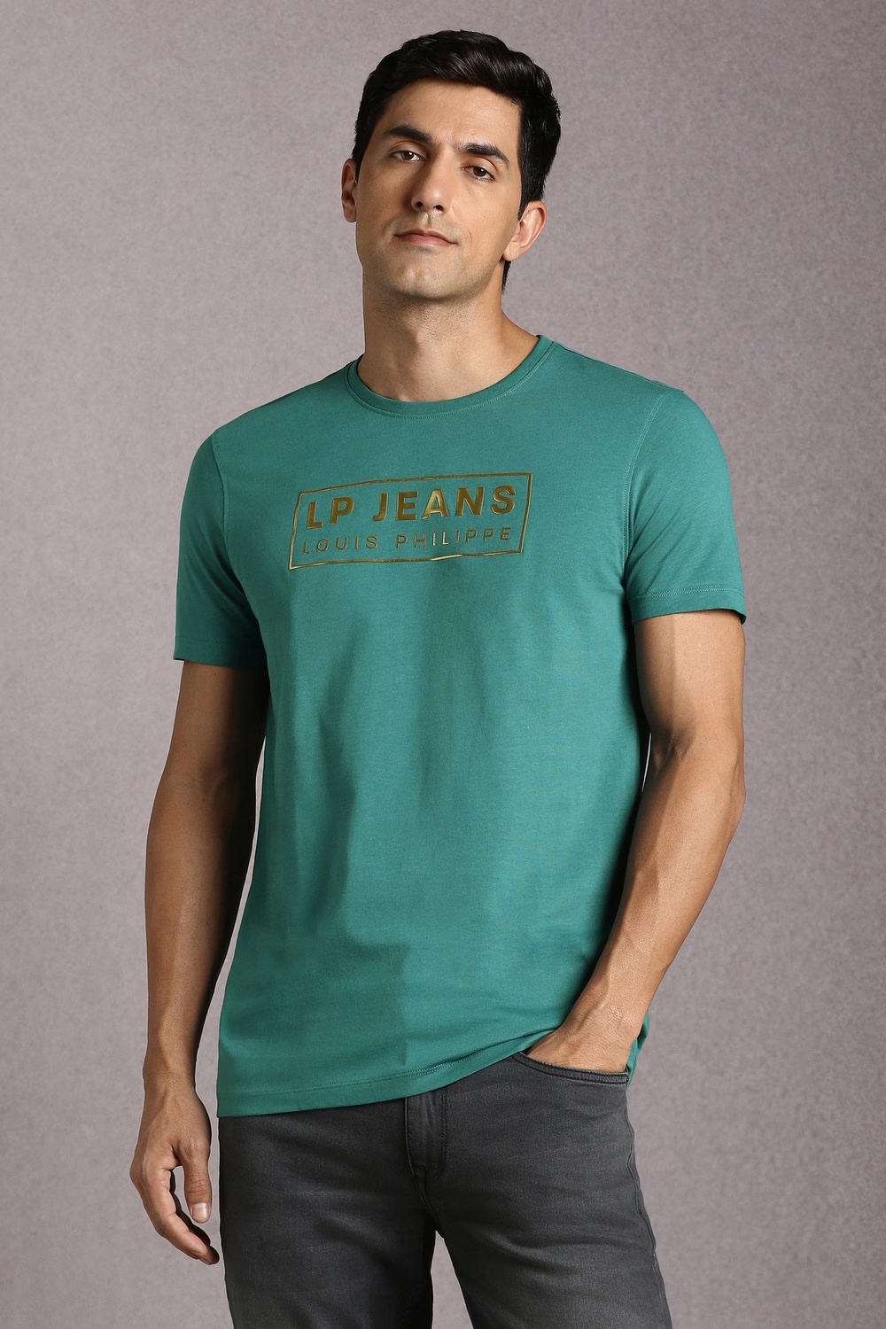 Men Green Graphic Print Crew Neck T-shirt-Green