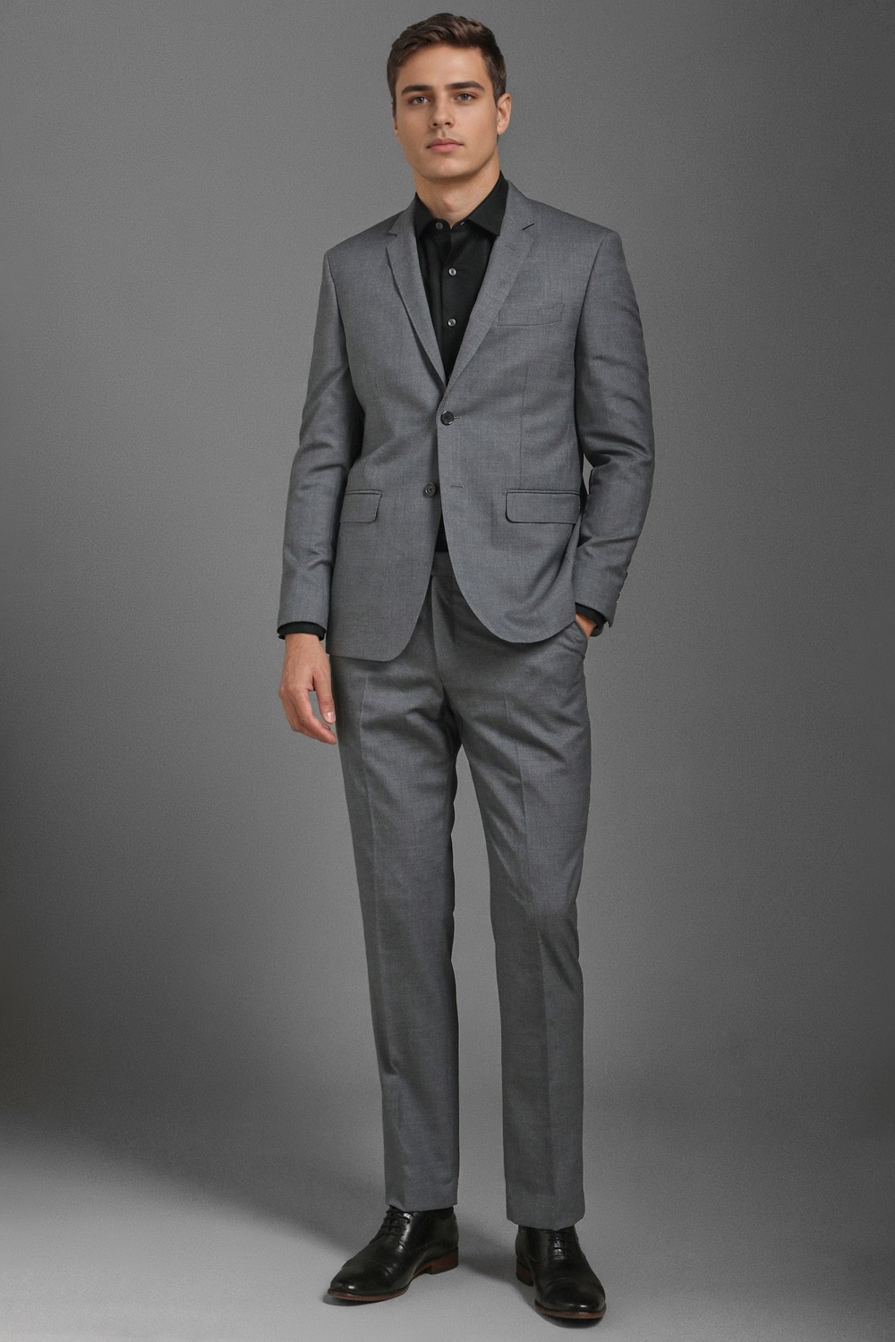 Men Grey Slim Fit Textured Formal Two Piece Suit-Grey 1 4612-men-grey-slim-fit-textured-formal-two-piece-suit-grey-1.jpg