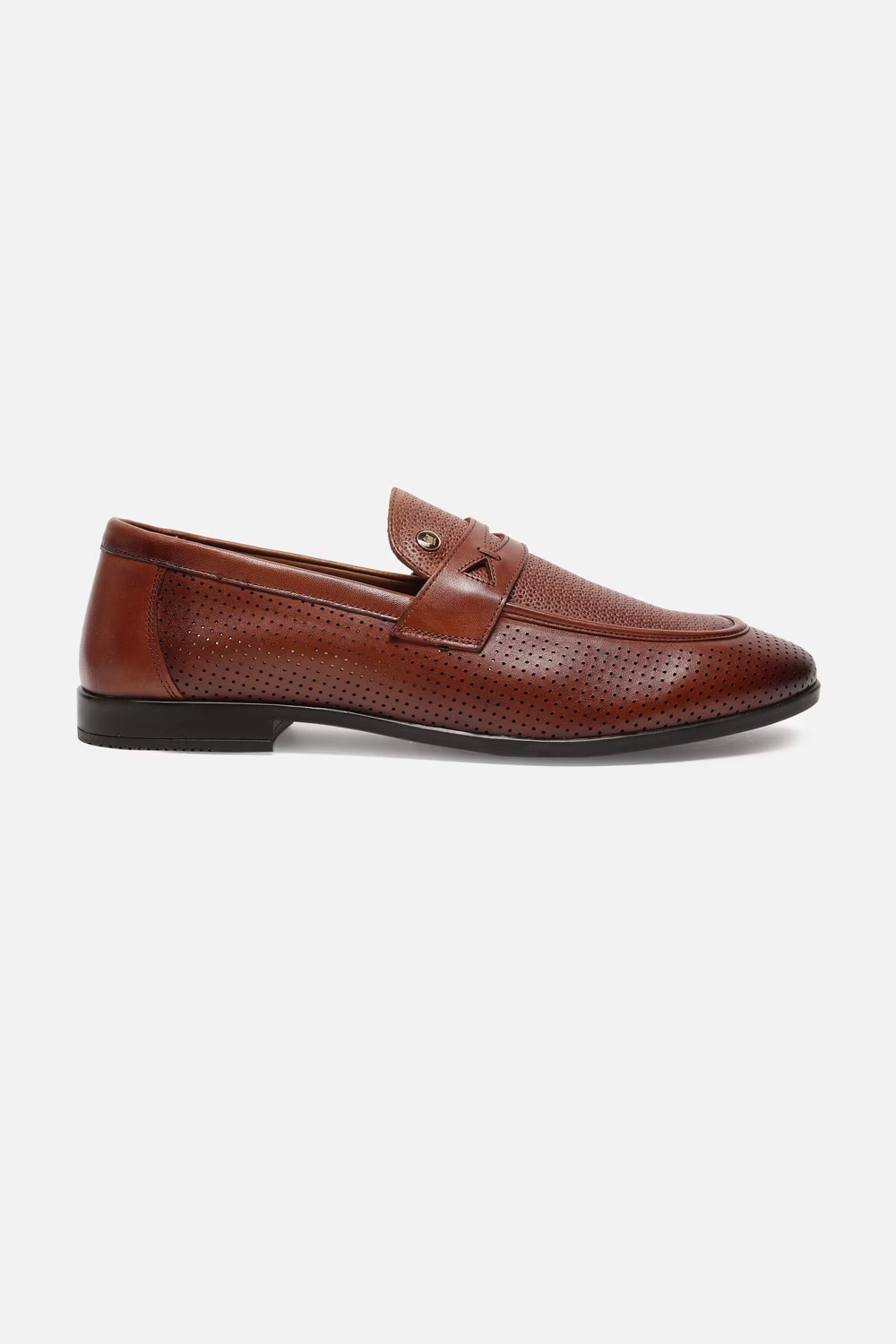 Men Brown Slip Ons-Brown