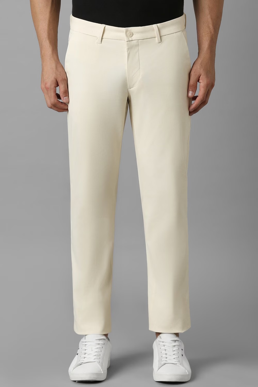 Men Cream Slim Fit Solid Flat Front Casual Trousers-Cream 1 46583-men-cream-slim-fit-solid-flat-front-casual-trousers-cream-1.jpg