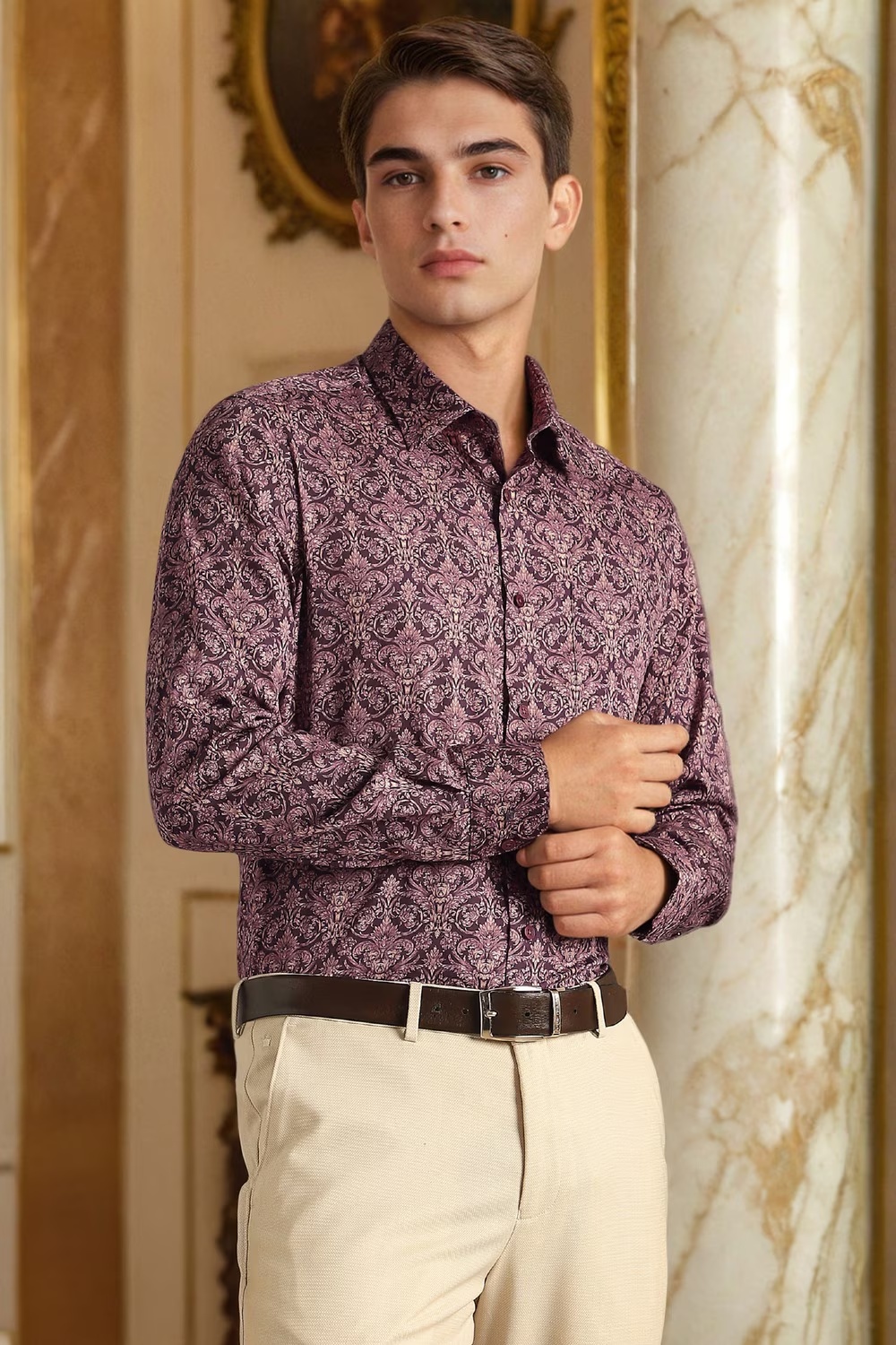 Men Maroon Print Full Sleeves Formal Shirt-Maroon 1 46605-men-maroon-print-full-sleeves-formal-shirt-maroon-1.jpg
