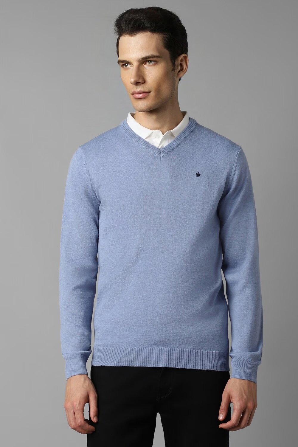 Men Blue Solid V Neck Full Sleeves Sweater-Blue 1 46675-men-blue-solid-v-neck-full-sleeves-sweater-blue-1.jpg