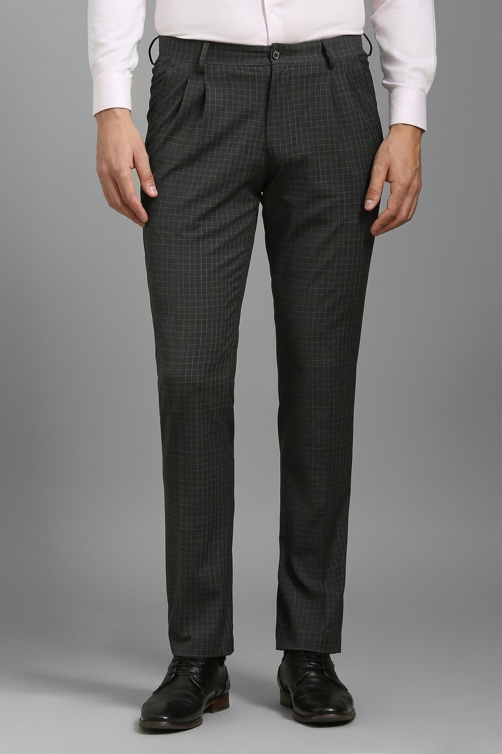 Men Grey Check Pleated Formal Trousers-Grey 1 46907-men-grey-check-pleated-formal-trousers-grey-1.jpg