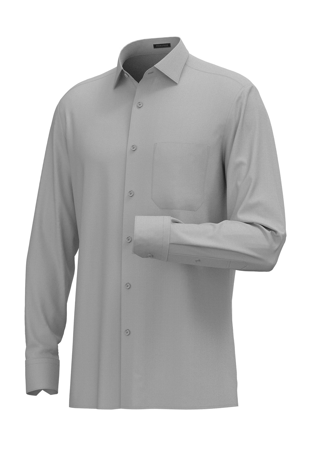 Men Ash Grey Classic Fit Solid Full Sleeves Formal Shirt-Grey