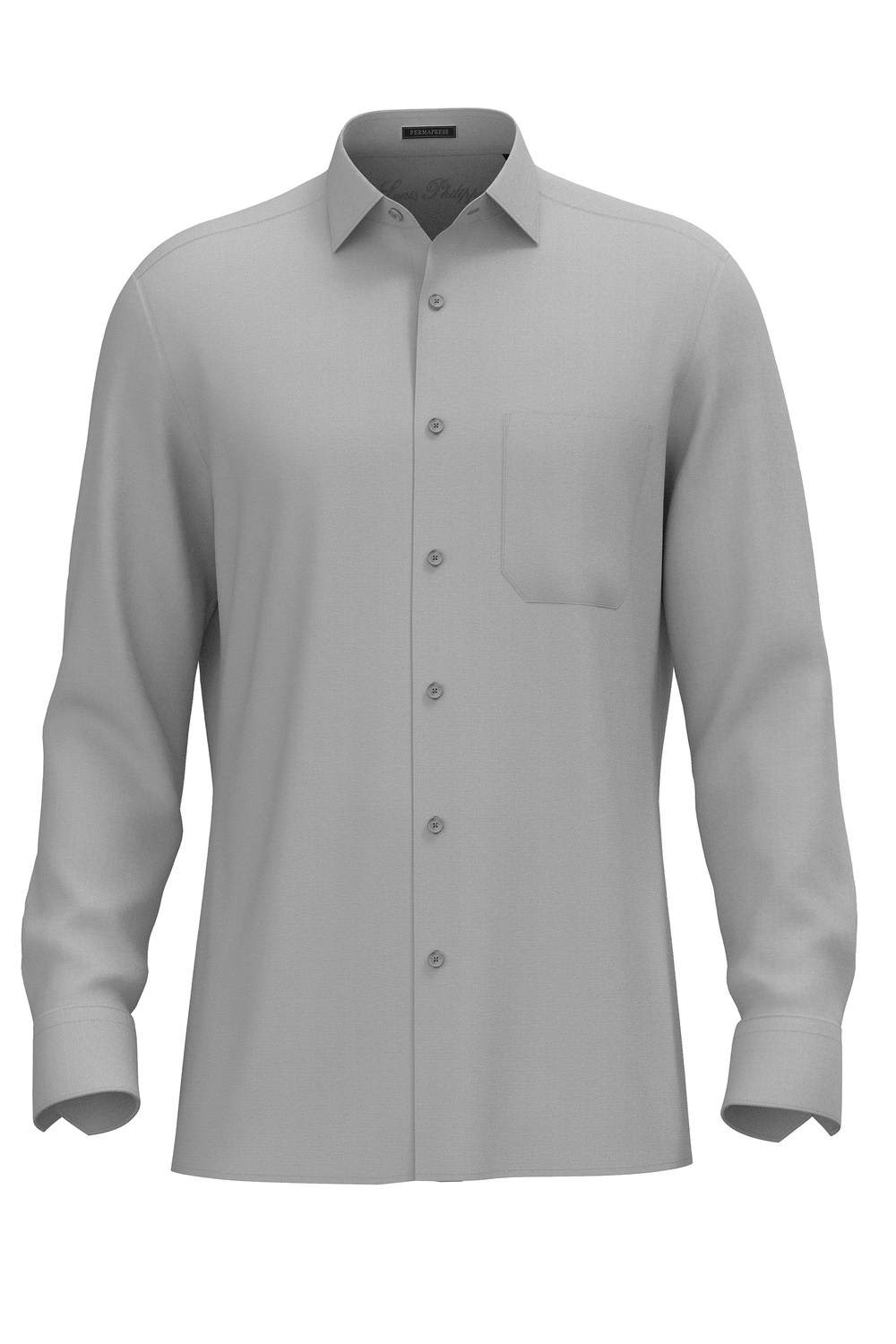 Men Ash Grey Classic Fit Solid Full Sleeves Formal Shirt-Grey