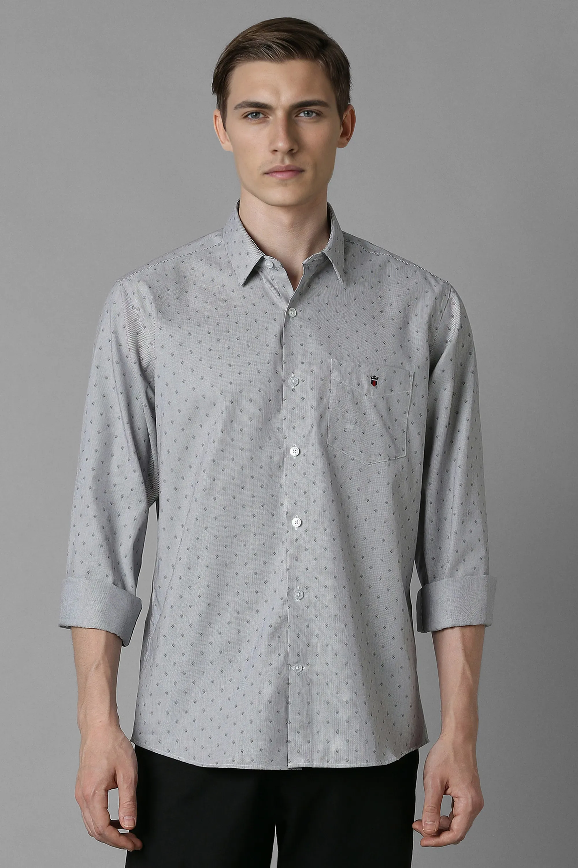Men Grey Slim Fit Stripe Full Sleeves Casual Shirt-Grey 1 47138-men-grey-slim-fit-stripe-full-sleeves-casual-shirt-grey-1.webp