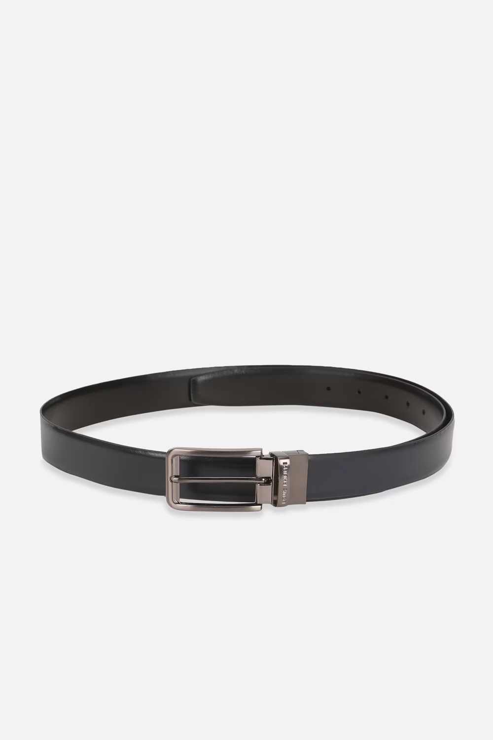 Men Black Solid Genuine Leather Formal Belt-Black
