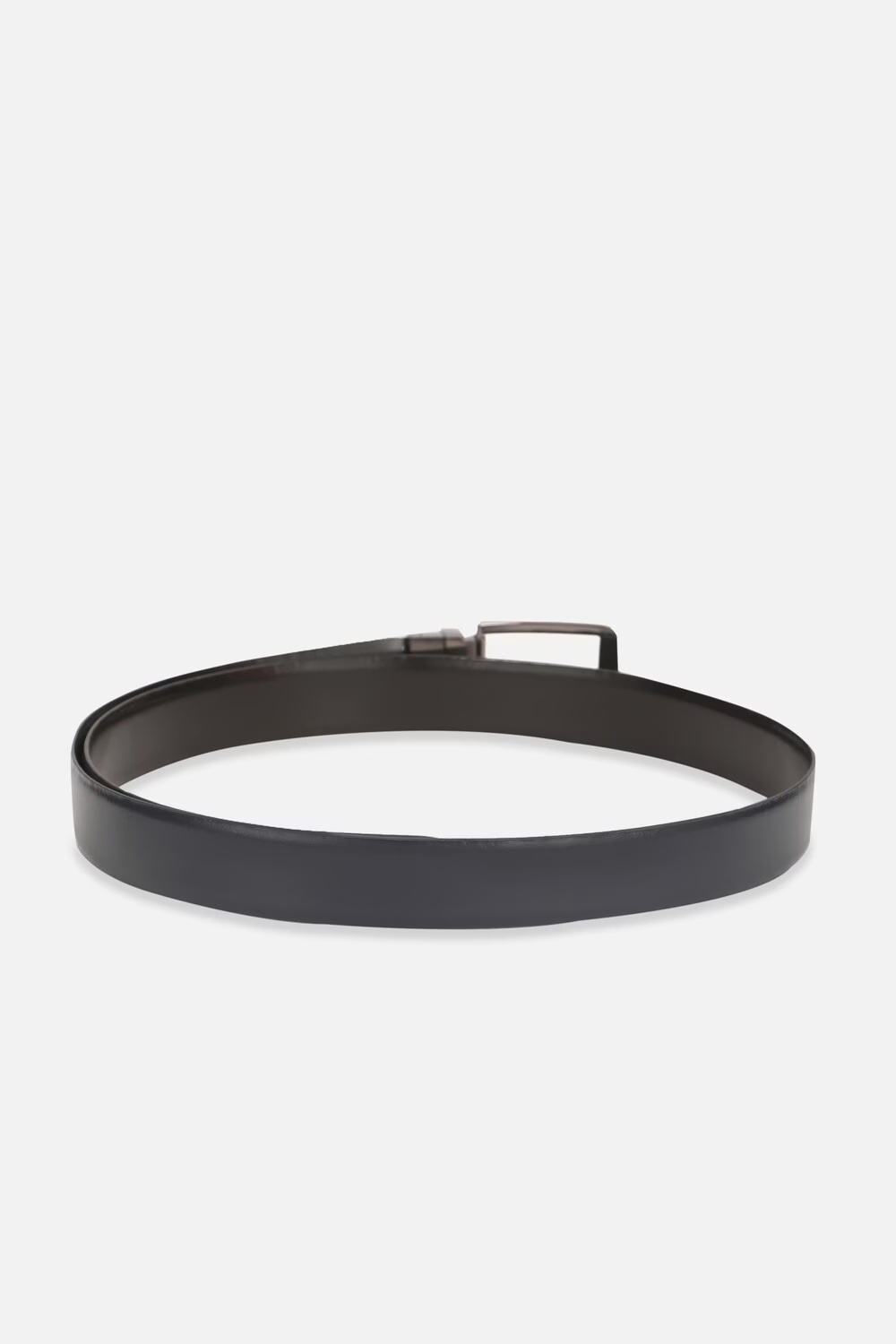 Men Black Solid Genuine Leather Formal Belt-Black
