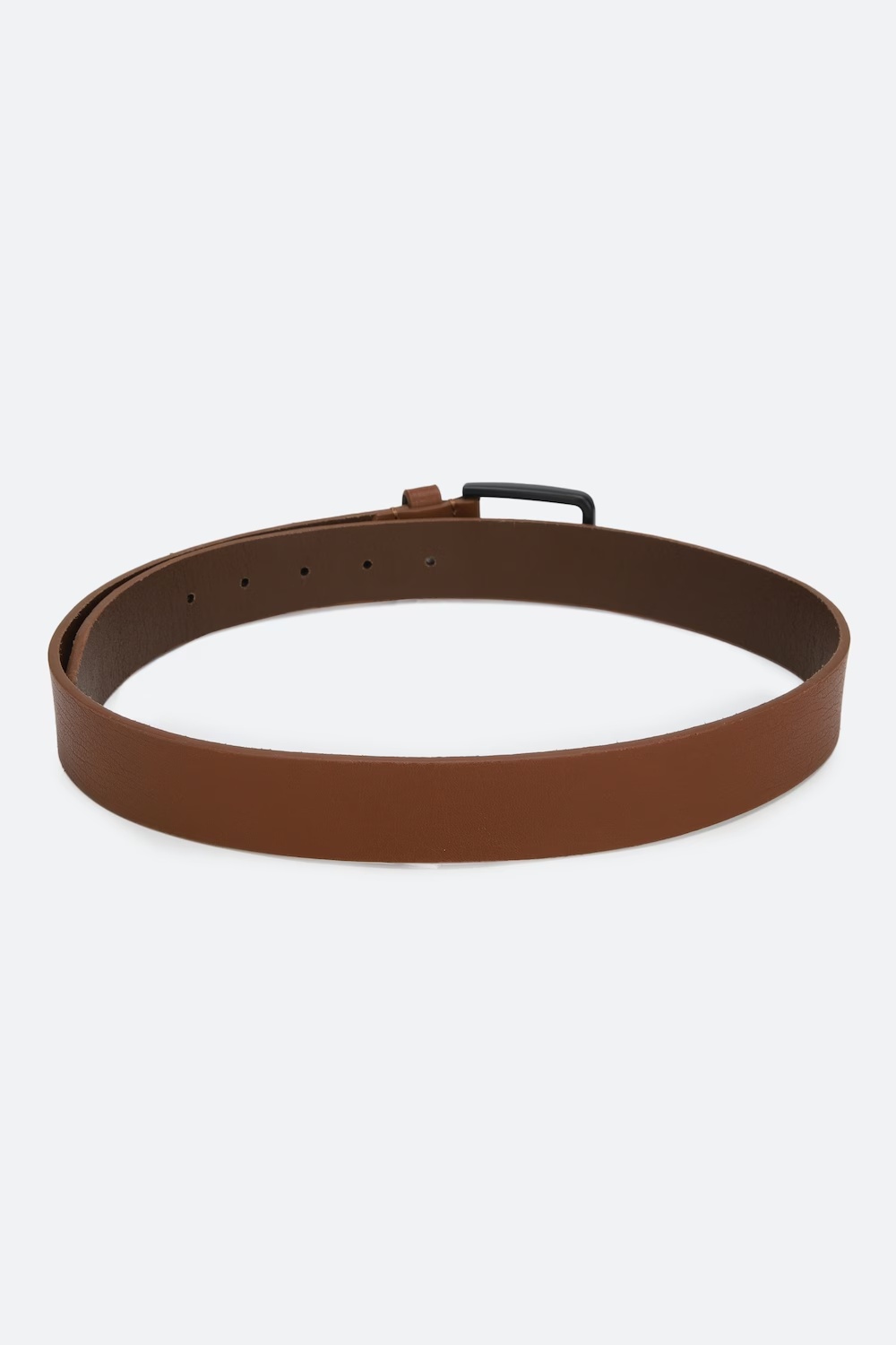 Louis Philippe Men Tan Solid  Casual Italian Leather with Matt Black Buckle Belt-Brown
