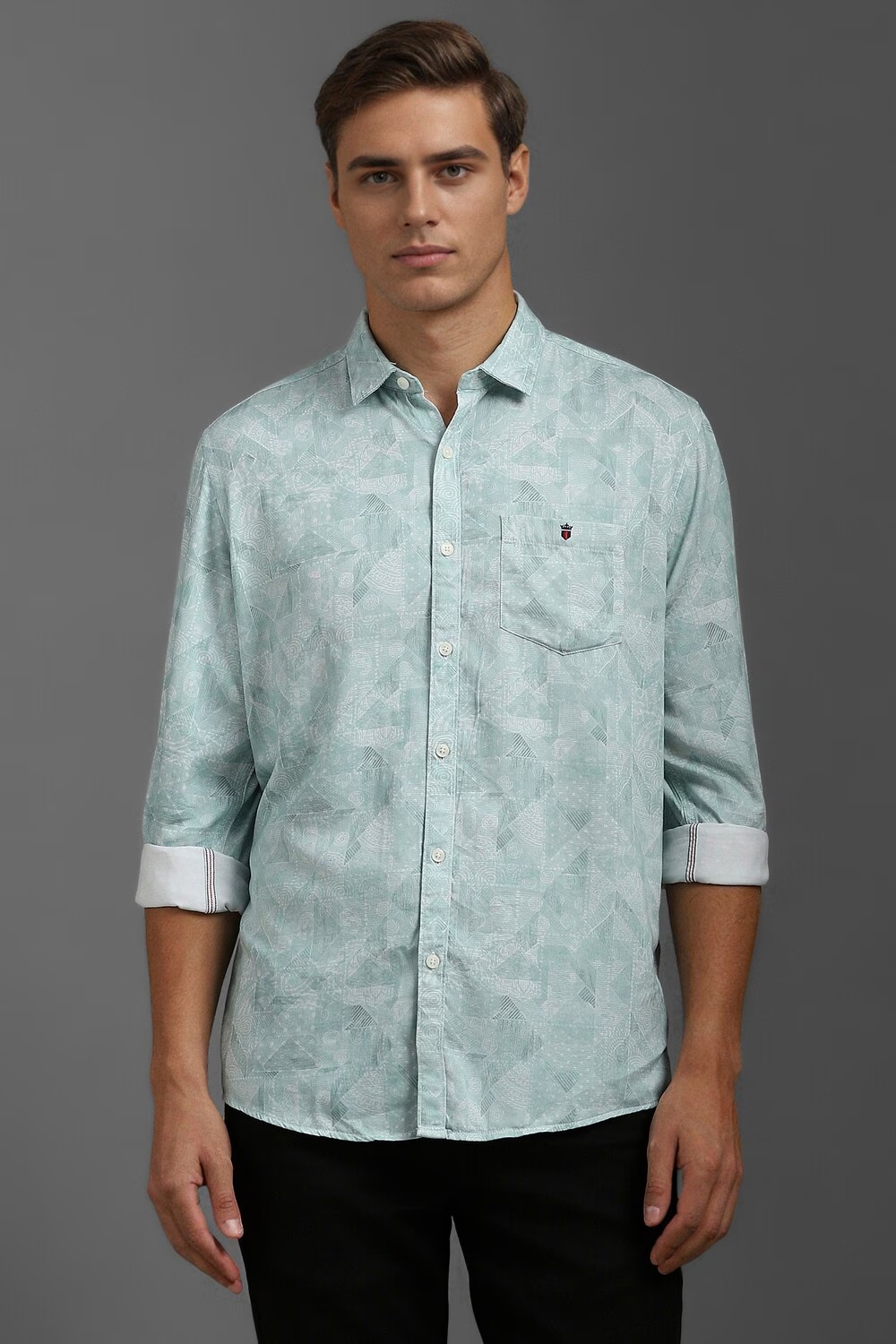 Men Green Slim Fit Print Full Sleeves Casual Shirt-Green 1 47589-men-green-slim-fit-print-full-sleeves-casual-shirt-green-1.jpg