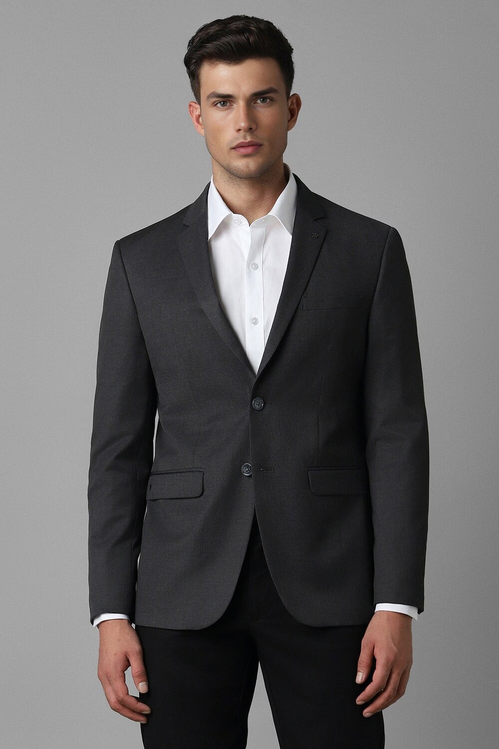 Men Grey Slim Fit Textured Formal Blazer-Grey 1 47713-men-grey-slim-fit-textured-formal-blazer-grey-1.jpg